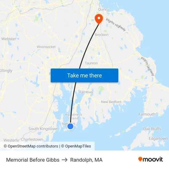 Memorial Before Gibbs to Randolph, MA map