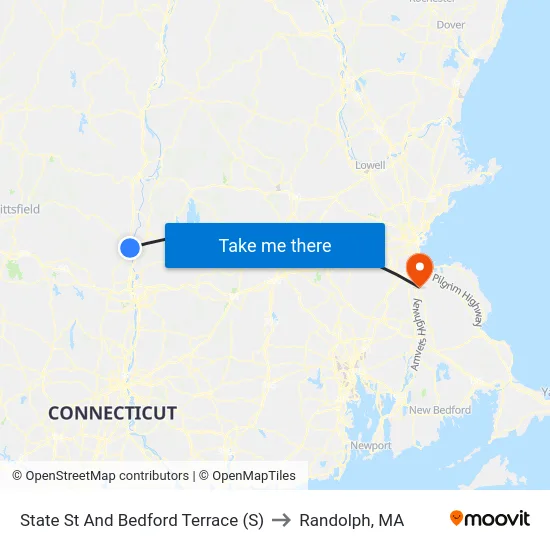 State St And Bedford Terrace (S) to Randolph, MA map