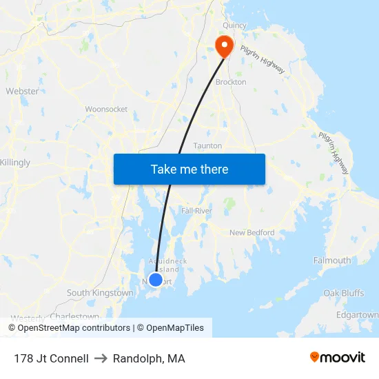 178 Jt Connell to Randolph, MA map