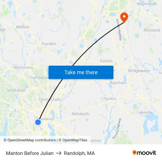 Manton Before Julian to Randolph, MA map