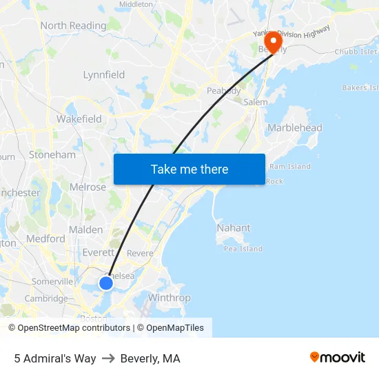 5 Admiral's Way to Beverly, MA map