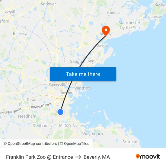 Franklin Park Zoo @ Entrance to Beverly, MA map