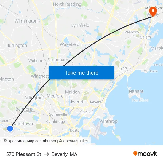 570 Pleasant St to Beverly, MA map