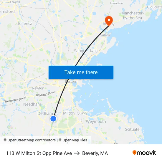 113 W Milton St Opp Pine Ave to Beverly, MA map