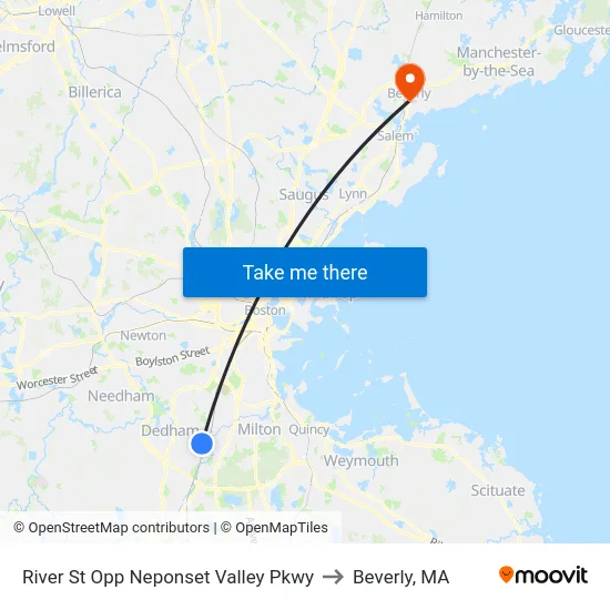River St Opp Neponset Valley Pkwy to Beverly, MA map