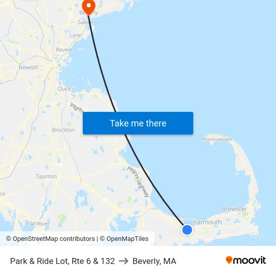 Park & Ride Lot, Rte 6 & 132 to Beverly, MA map