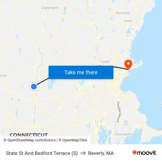 State St And Bedford Terrace (S) to Beverly, MA map