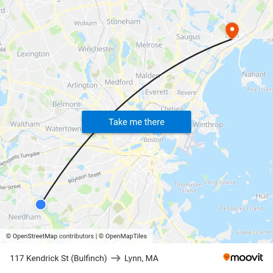 117 Kendrick St  (Bulfinch) to Lynn, MA map