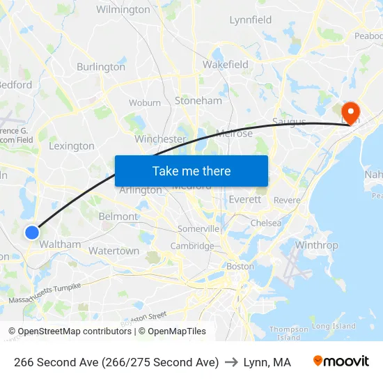 266 Second Ave (266/275 Second Ave) to Lynn, MA map