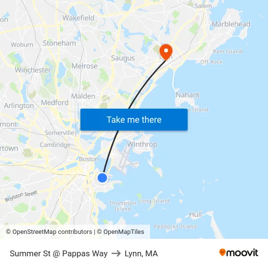 Summer St @ Pappas Way to Lynn, MA map