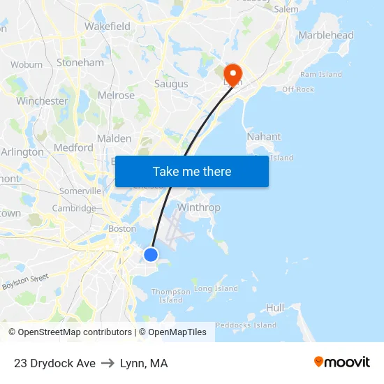 23 Drydock Ave to Lynn, MA map