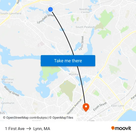 1 First Ave to Lynn, MA map