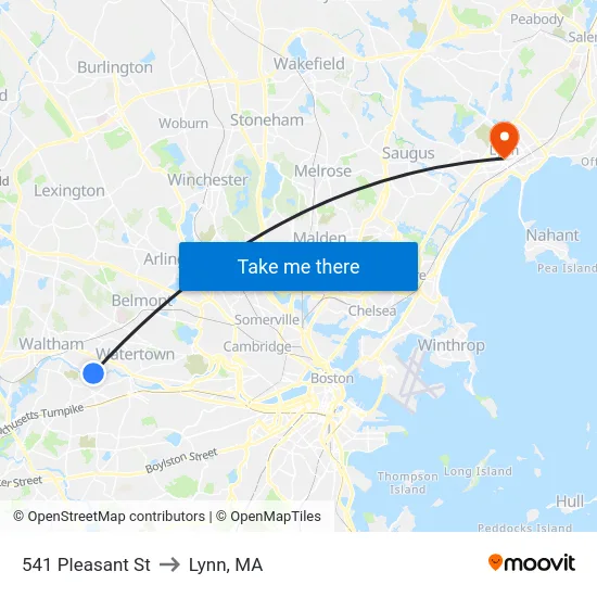 541 Pleasant St to Lynn, MA map