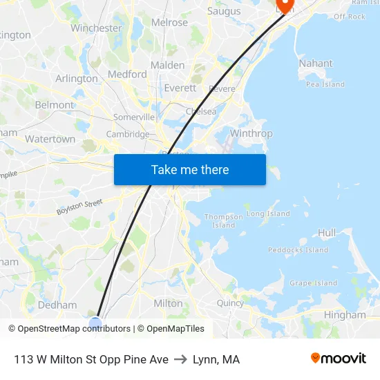 113 W Milton St Opp Pine Ave to Lynn, MA map