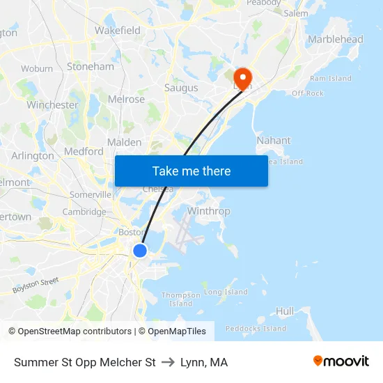 Summer St Opp Melcher St to Lynn, MA map