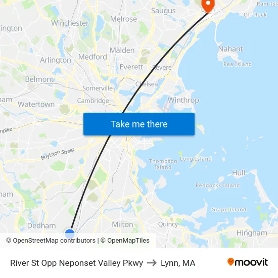 River St Opp Neponset Valley Pkwy to Lynn, MA map