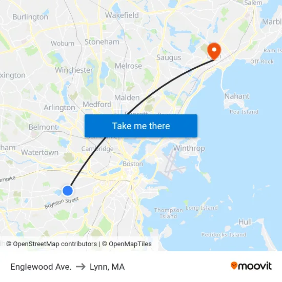 Englewood Ave. to Lynn, MA map