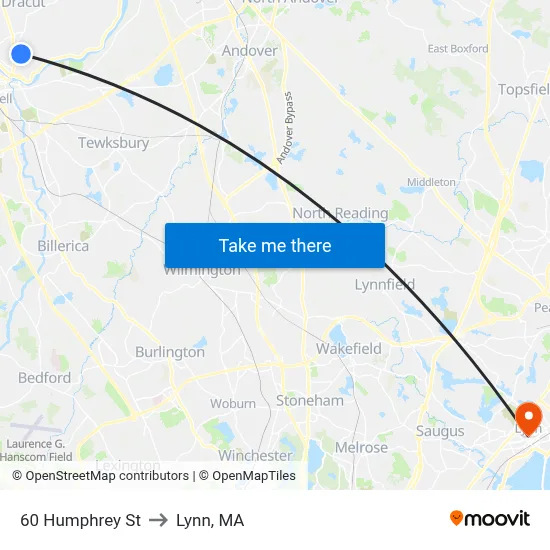 60 Humphrey St to Lynn, MA map