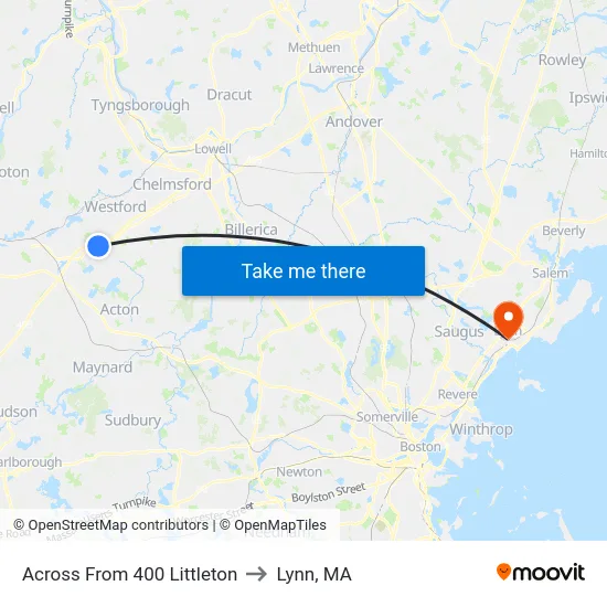 Across From 400 Littleton to Lynn, MA map