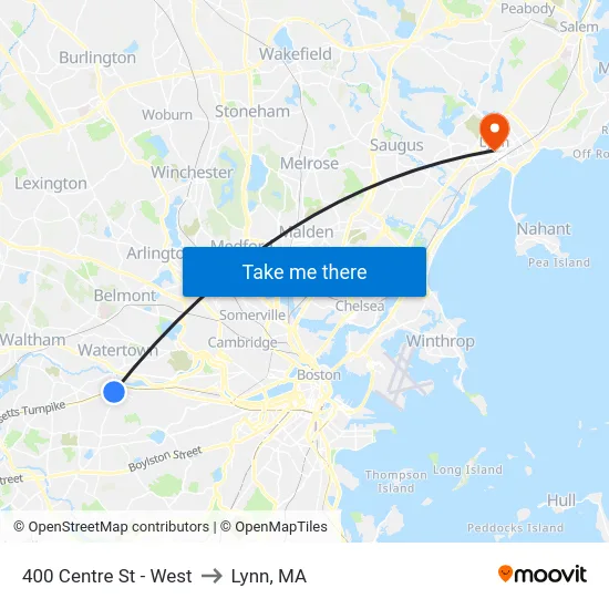 400 Centre St - West to Lynn, MA map
