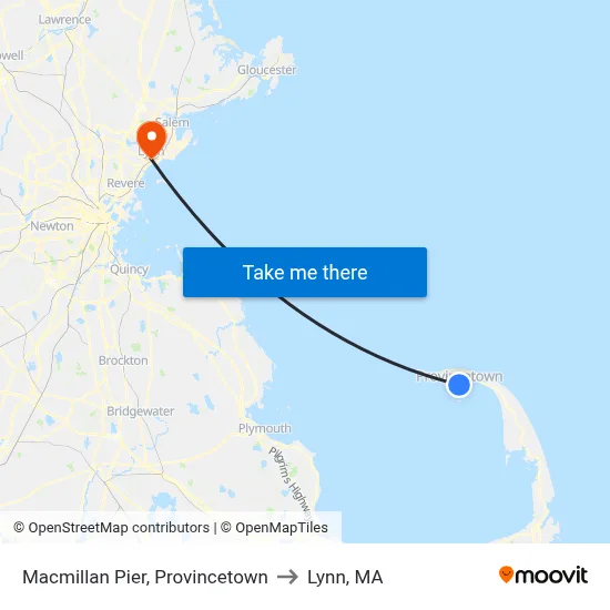 Macmillan Pier, Provincetown to Lynn, MA map