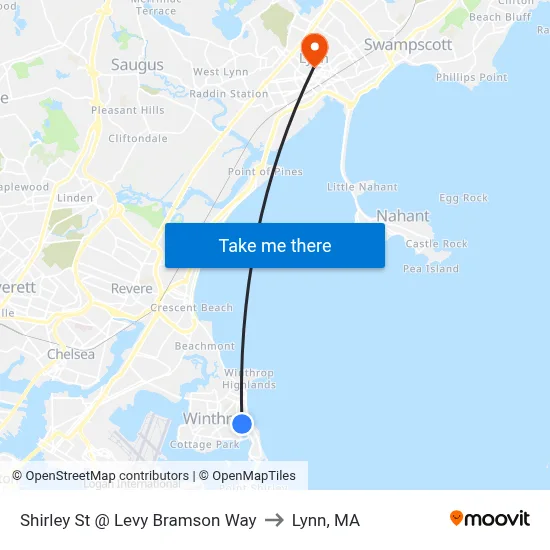 Shirley St @ Levy Bramson Way to Lynn, MA map