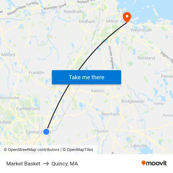 Market Basket to Quincy, MA map