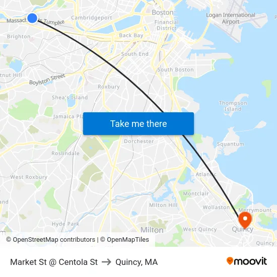 Market St @ Centola St to Quincy, MA map