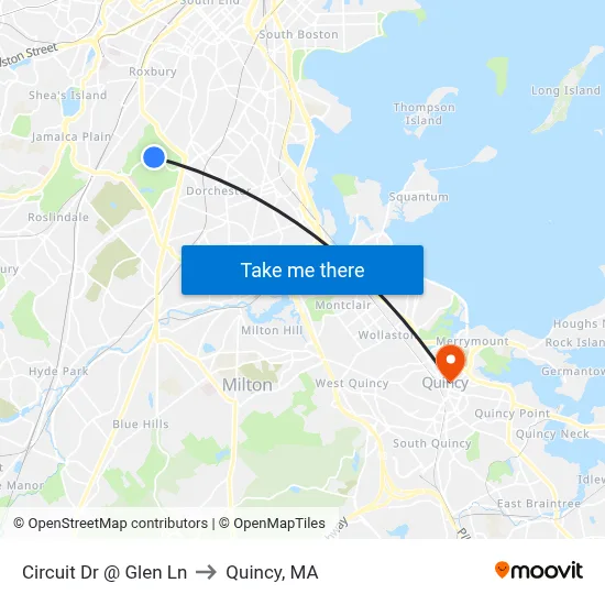 Circuit Dr @ Glen Ln to Quincy, MA map