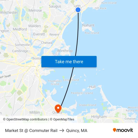 Market St @ Commuter Rail to Quincy, MA map
