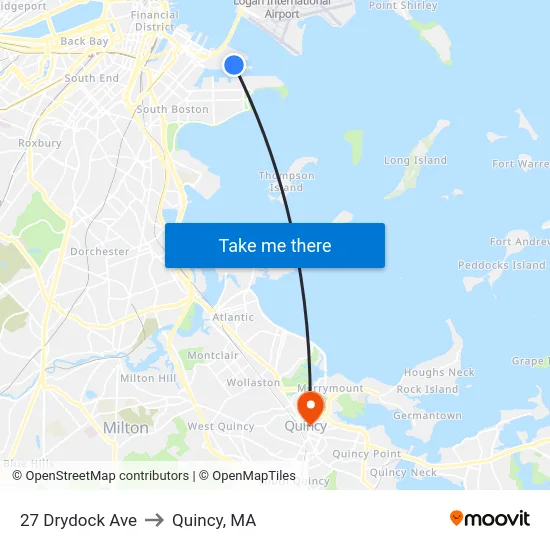 27 Drydock Ave to Quincy, MA map