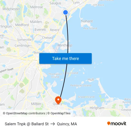 Salem Tnpk @ Ballard St to Quincy, MA map