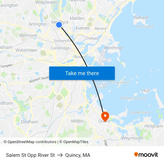 Salem St Opp River St to Quincy, MA map