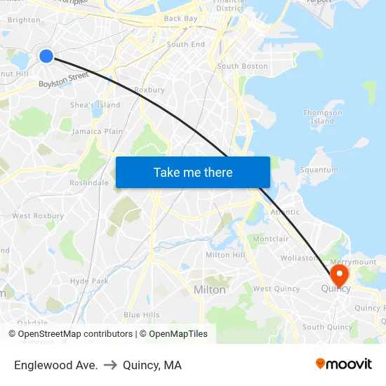 Englewood Ave. to Quincy, MA map