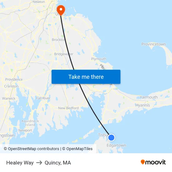 Healey Way to Quincy, MA map