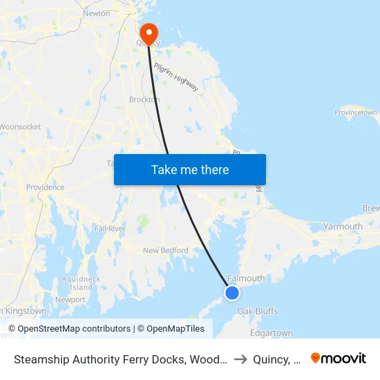 Steamship Authority Ferry Docks, Woods Hole to Quincy, MA map