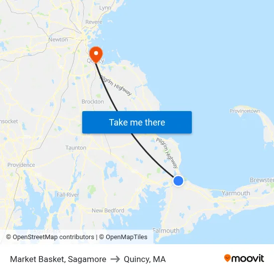 Market Basket, Sagamore to Quincy, MA map