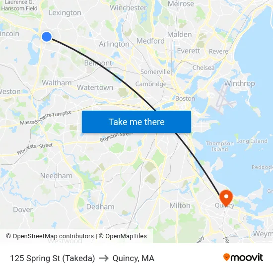 125 Spring St  (Takeda) to Quincy, MA map