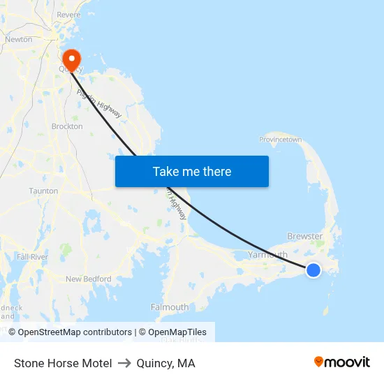 Stone Horse Motel to Quincy, MA map