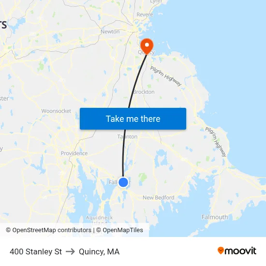 400 Stanley St to Quincy, MA map