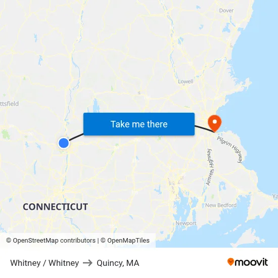 Whitney / Whitney to Quincy, MA map