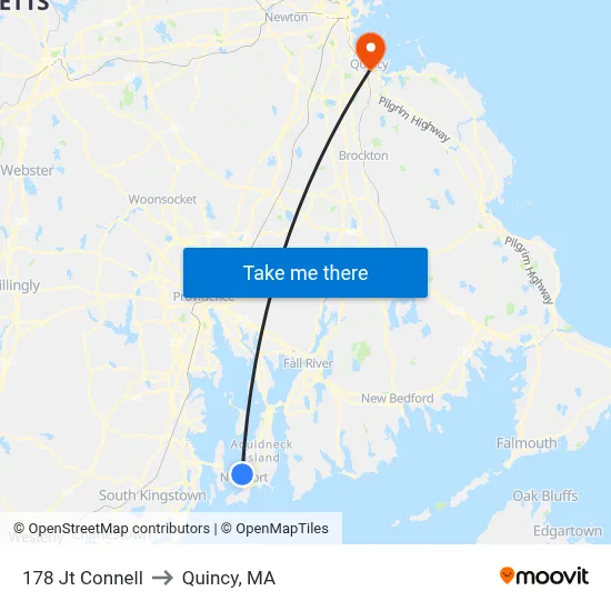 178 Jt Connell to Quincy, MA map