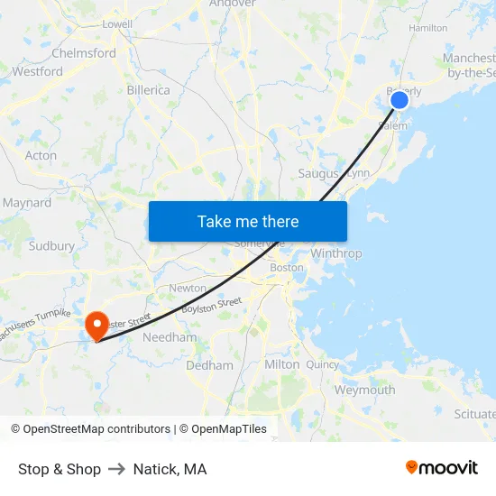 Stop & Shop to Natick, MA map