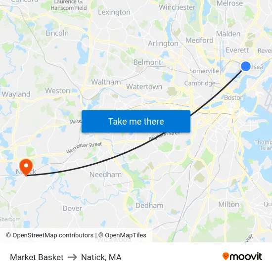 Market Basket to Natick, MA map