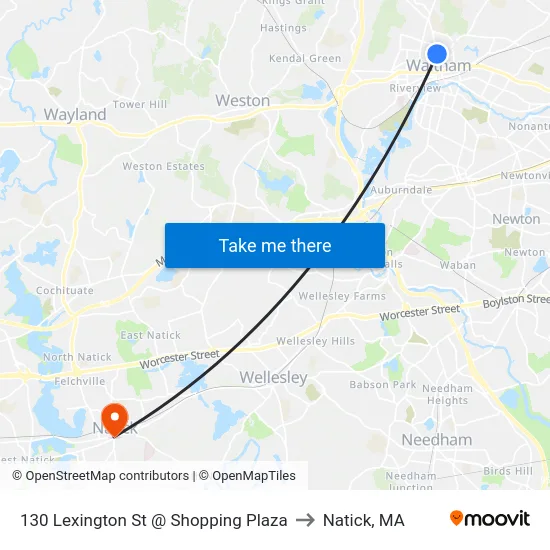 130 Lexington St @ Shopping Plaza to Natick, MA map