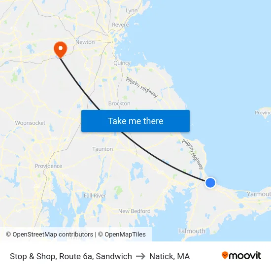 Stop & Shop, Route 6a, Sandwich to Natick, MA map