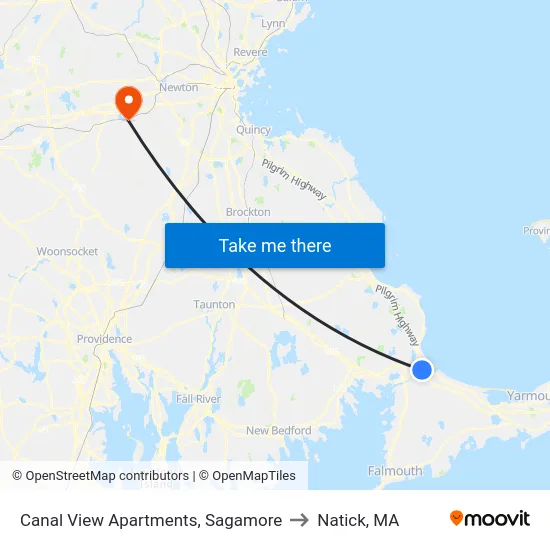 Canal View Apartments, Sagamore to Natick, MA map