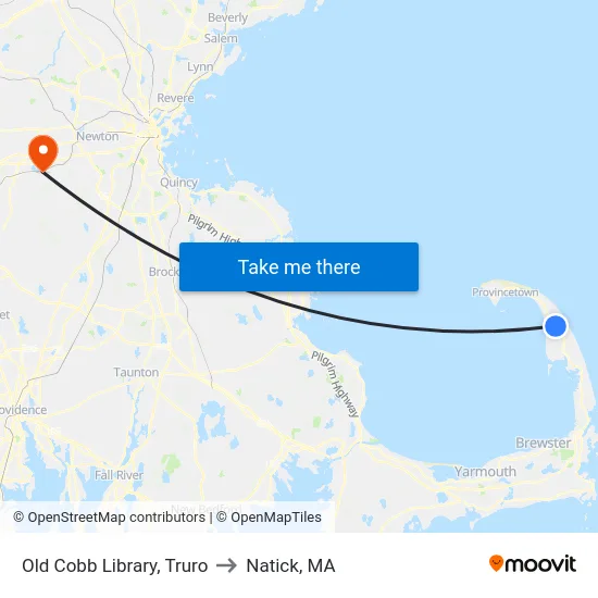 Old Cobb Library, Truro to Natick, MA map