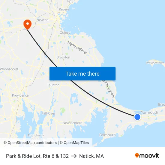 Park & Ride Lot, Rte 6 & 132 to Natick, MA map