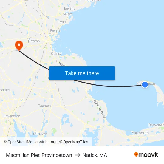 Macmillan Pier, Provincetown to Natick, MA map